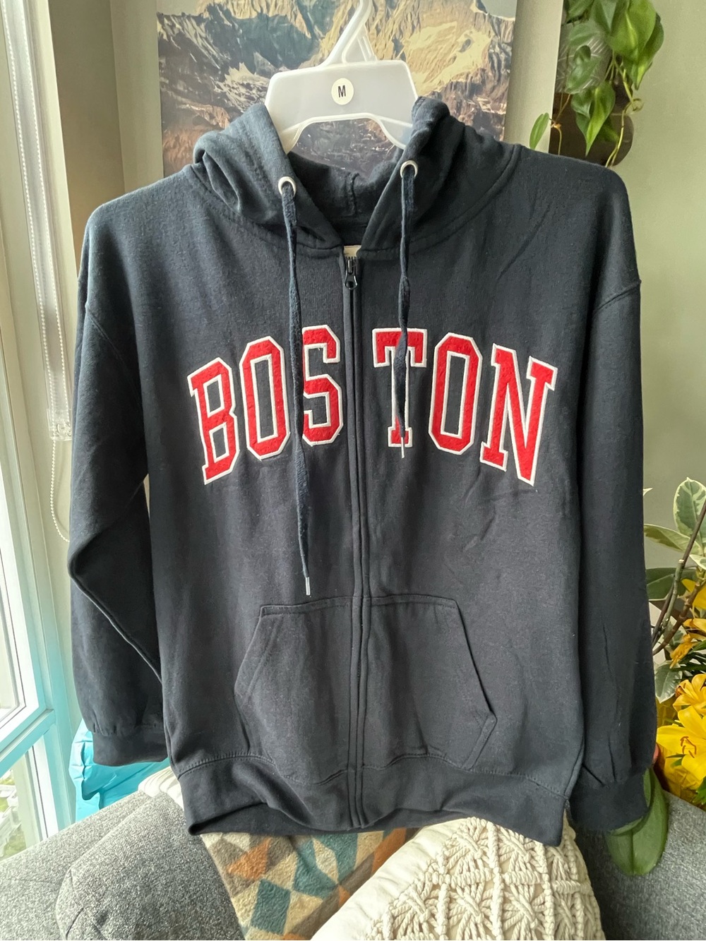 Vintage Boston Comfy Zip Up Hoodie